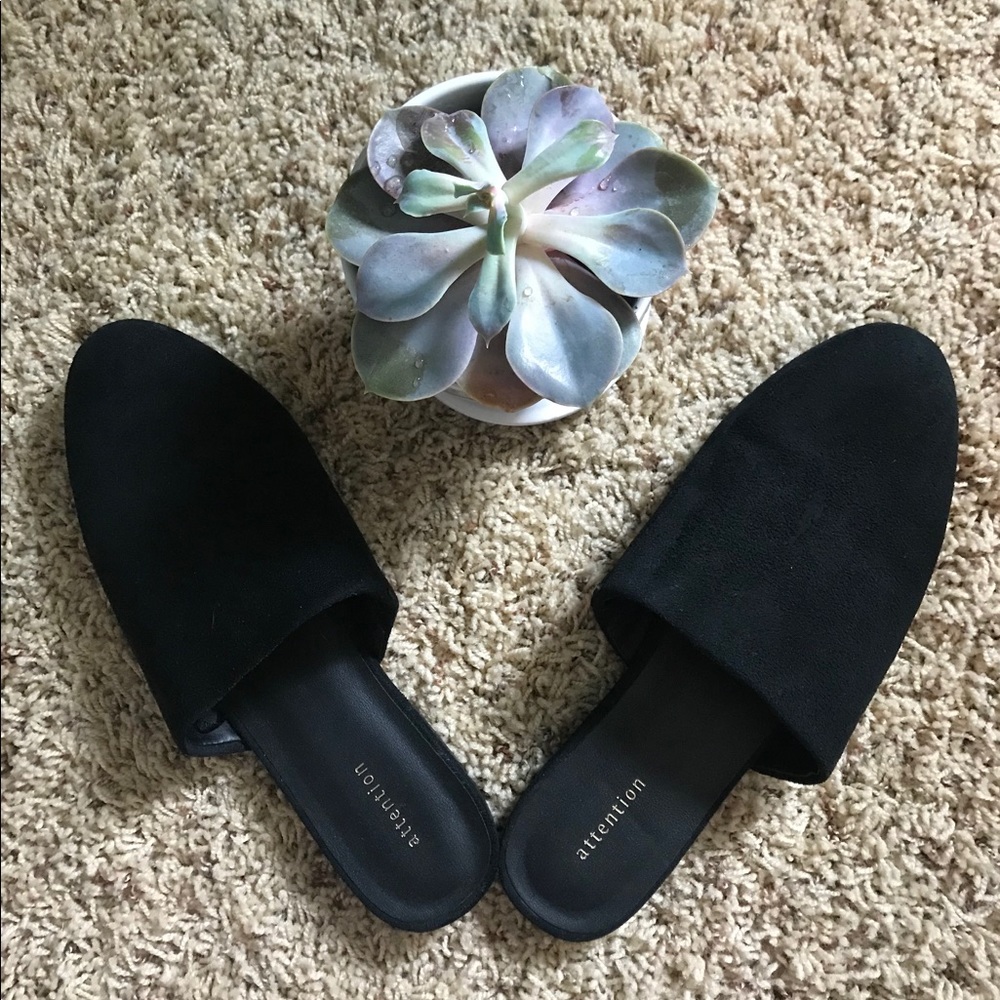attention brand black mules - size 8